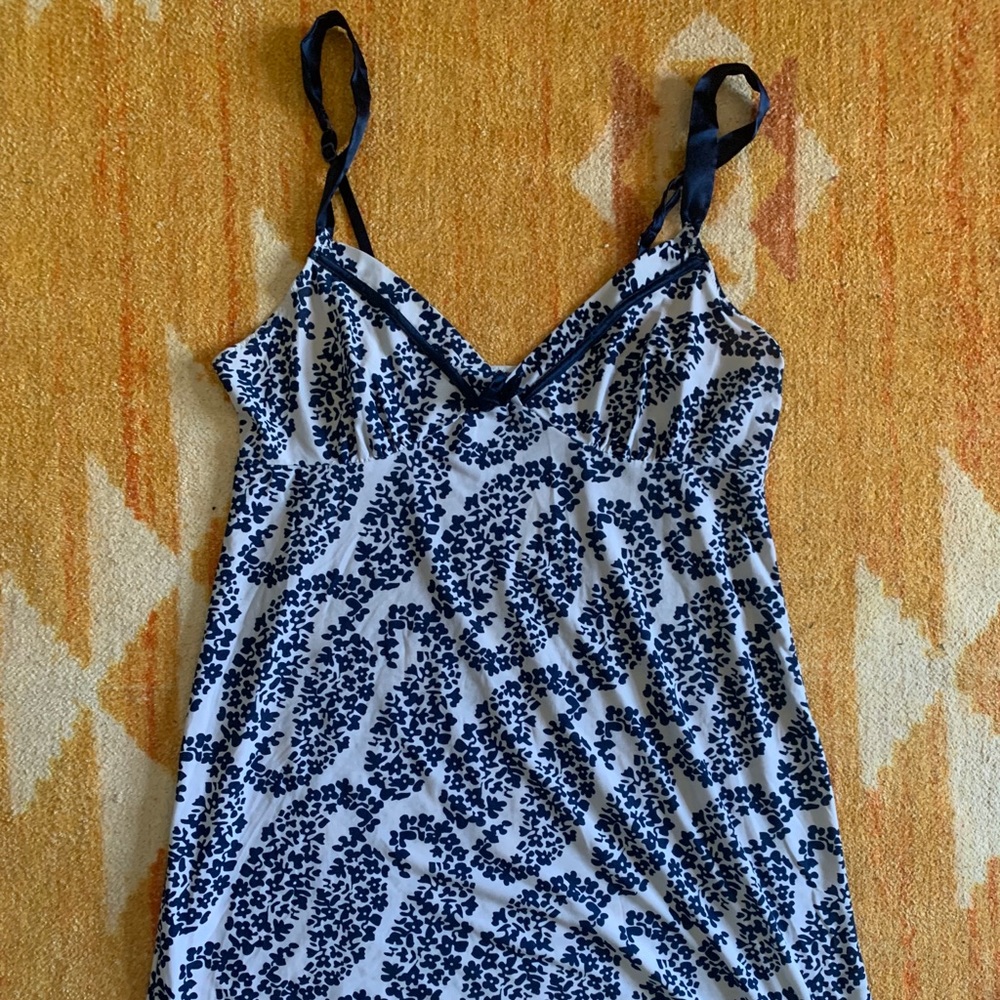 Super soft navy + white paisley cami nightgown